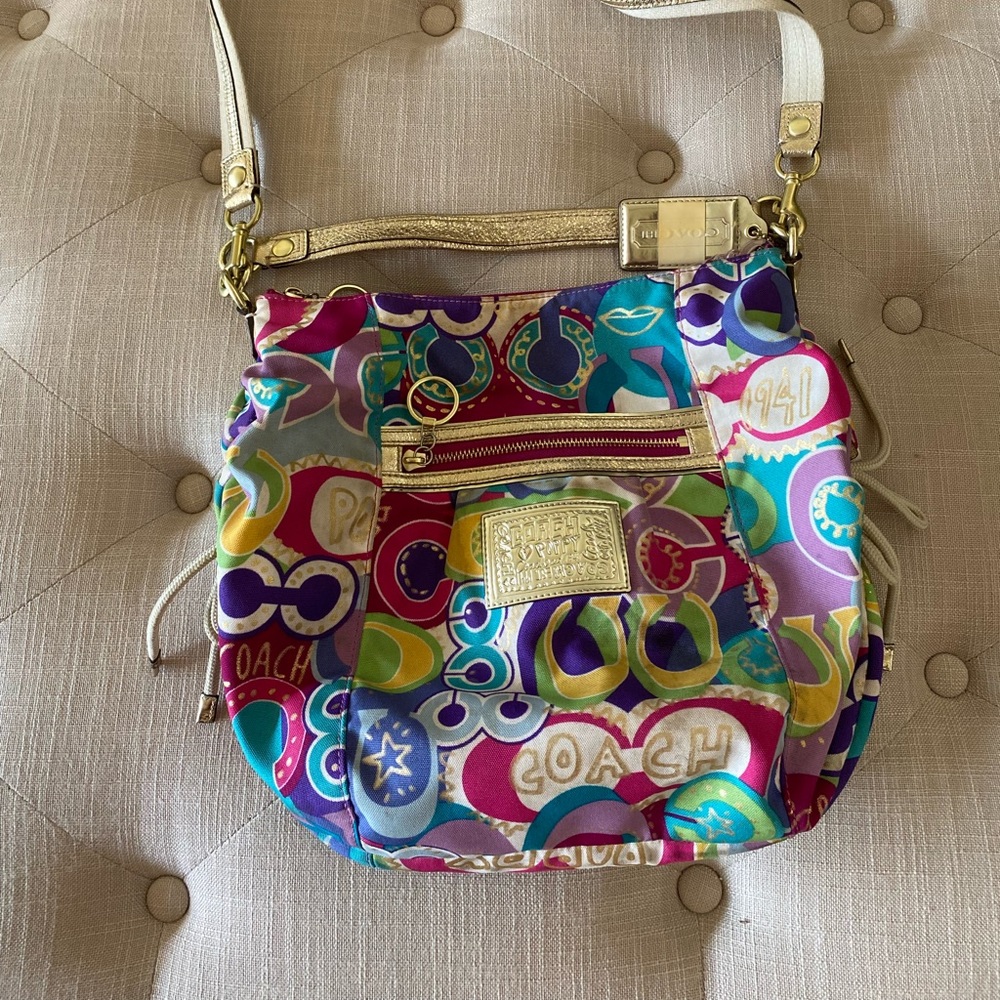 Coach colorful print small purse